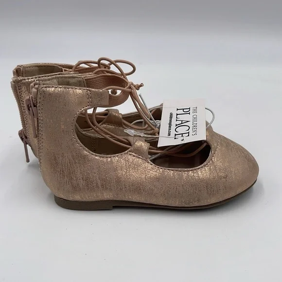 NWT The Children's Place Girl's Ballet Flat Rose Gold SIZE 5 - Picture 7 of 8